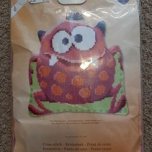 Wonder Art  Monster Pillow Cross Stitch Pillow